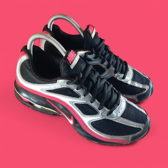 Nike Reax Run 5 Black Pink Shoes Women's Size 8 Sneakers 407987-001 * Clean * - Picture 1 of 8